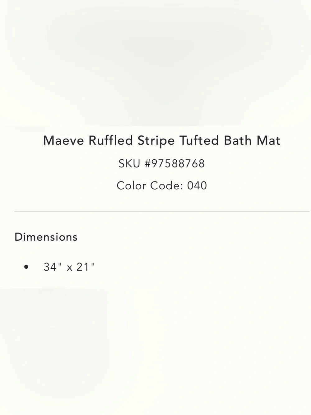 Anthropologie Ruffled Stripe Tufted Bath Mat NWT